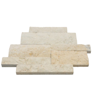 Türkischer Seashell Kalkstein als heller Mauerverblender mit naturrauer Oberfläche