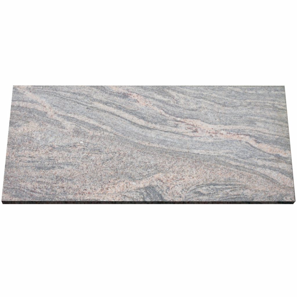 Juparana Colombo Granit Terrassenplatte mit beige-grauer Bänderung